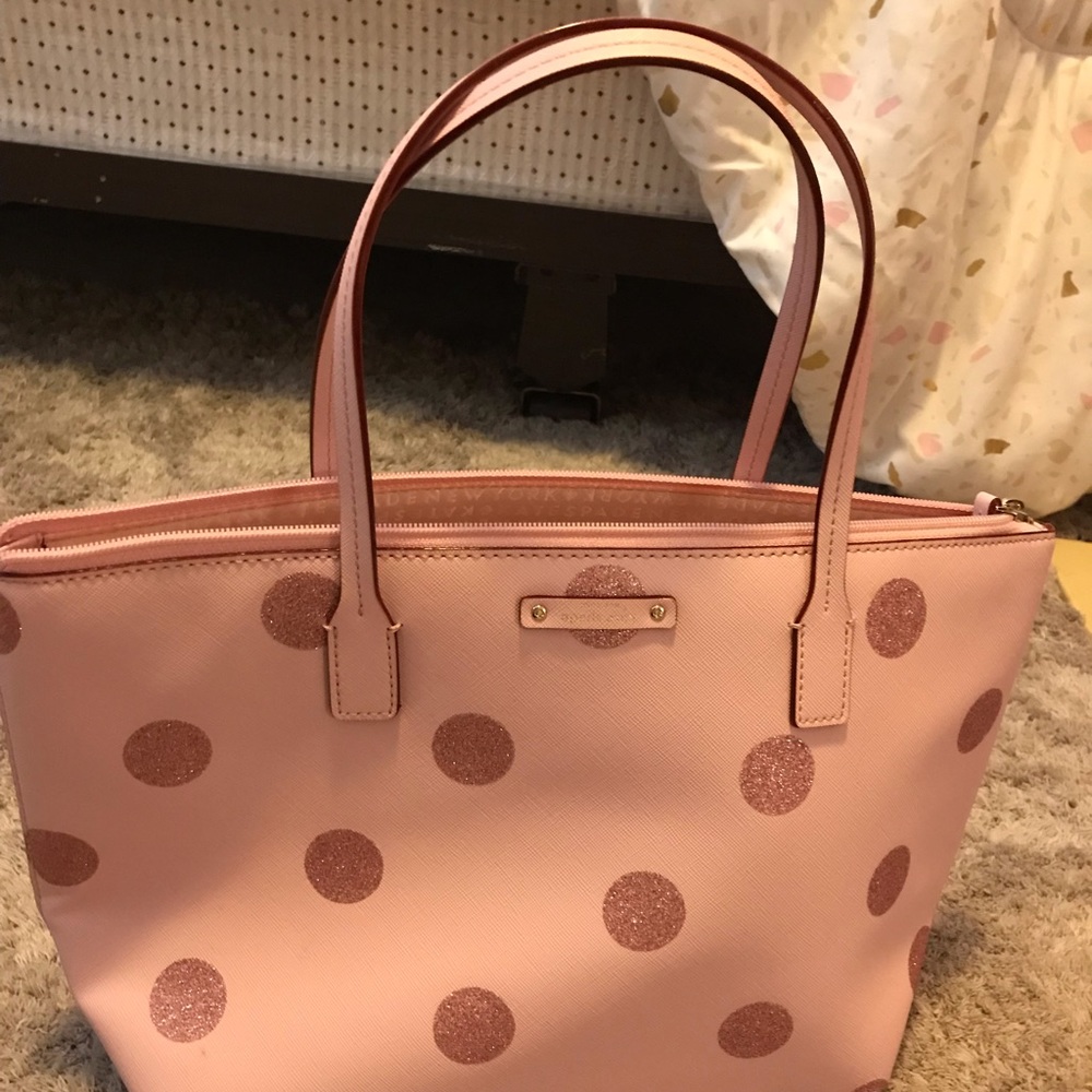 Kate Spade Sparkle Pink Polka Dot Purse